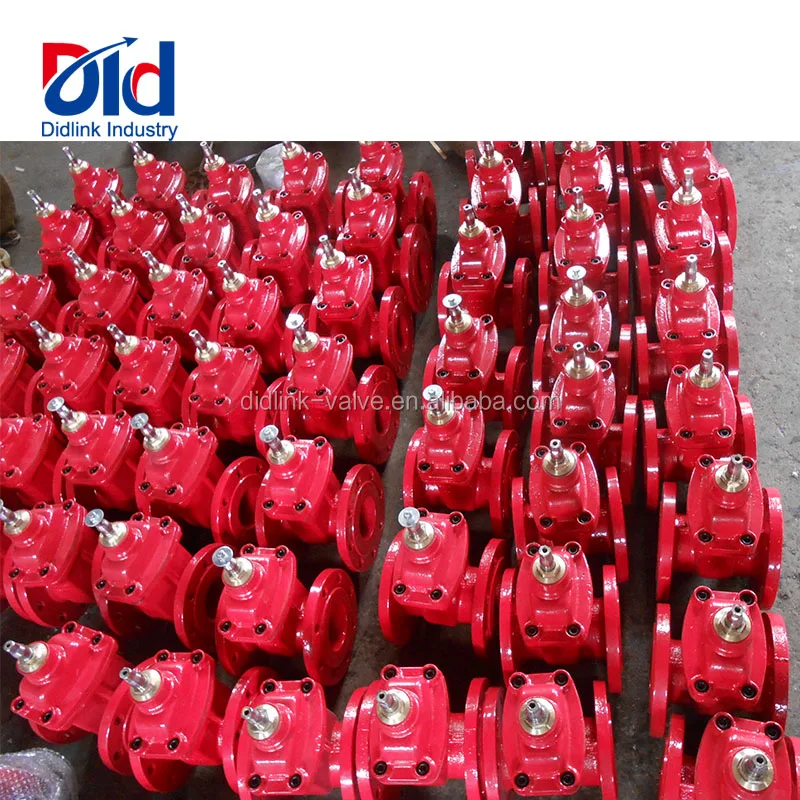 
Cast Iron Firefighting Equipment Soft Seal Non Rising Stem Red Handle Manual Double Flanged Gate Valve 