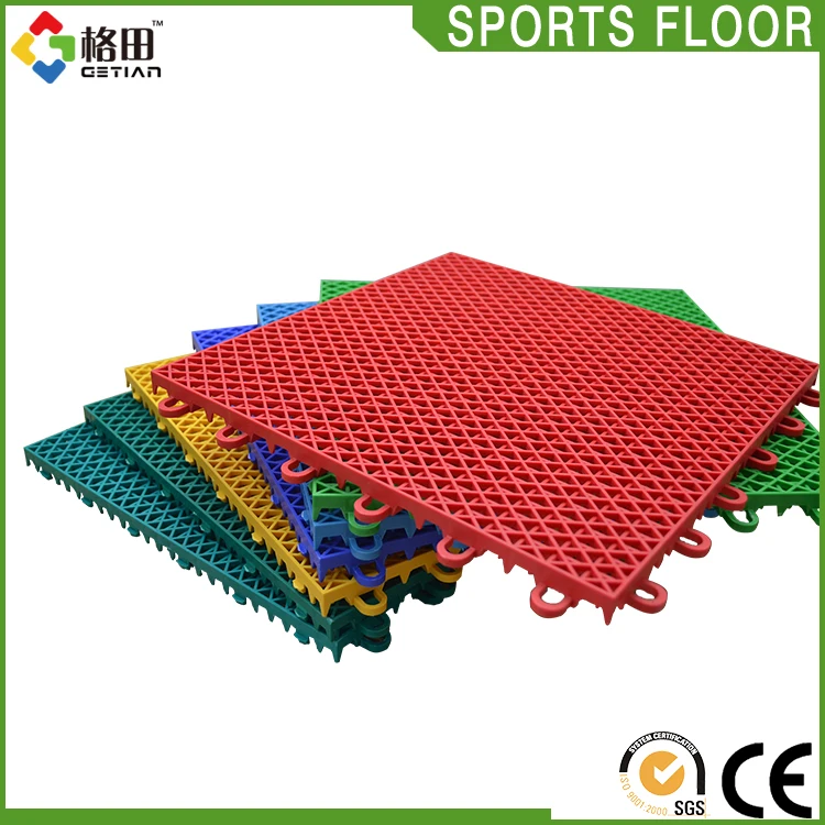 Guangzhou outdoor plastic polypropylene pp interlock futsal football court sports flooring field carpet pitch mats cover surface