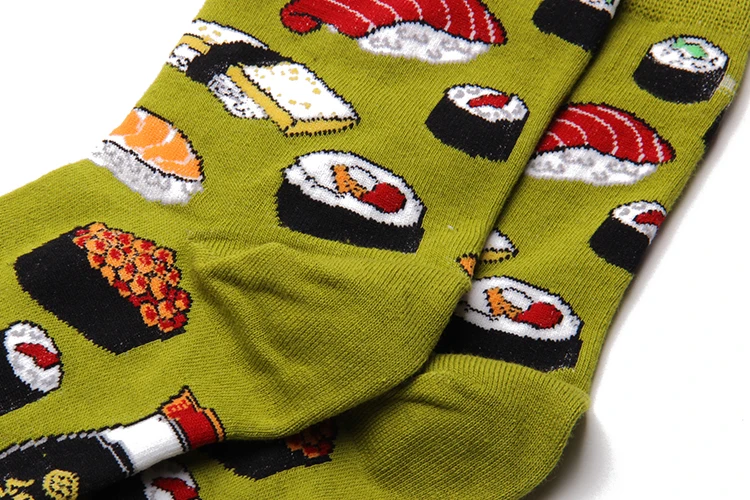 Womens Novelty Crazy Crew Socks Funny Colorful Food Socks Sushi Socks