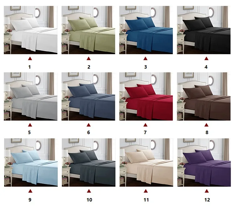Wholesale Home Textile Queen Size Microfiber Quilted Comfort 4 Piece Fitted Bed Sheet Set