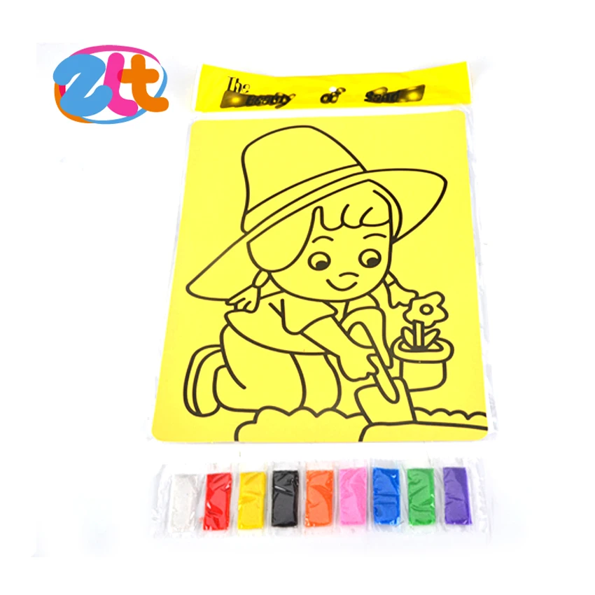 Custom kids set painting cards sand art pictures