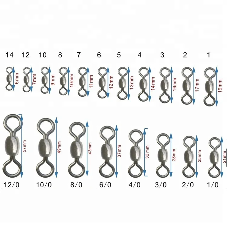 High Quality crane swivel 2/0 stainless steel fishing swivels