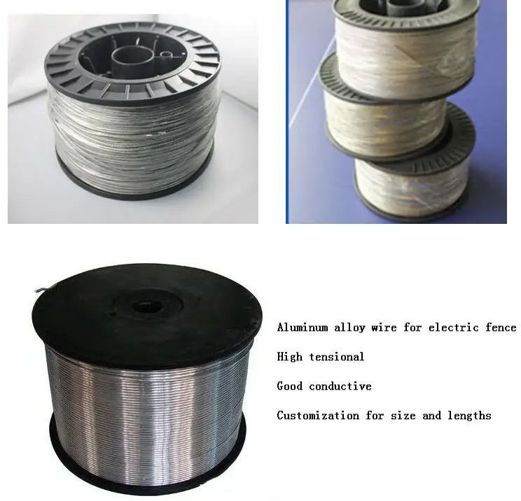 
2.5mm in diameter 450m/roll high tensional thick aluminum alloy wire for big animal fence 
