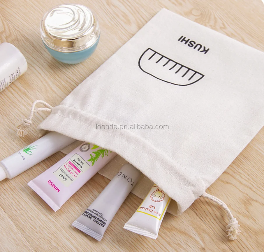 Cheap rustic natural white cotton jewelry gift bags pouches