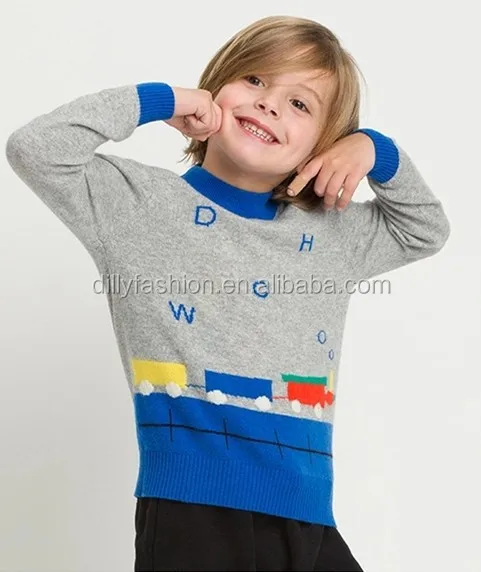 
Hand Knitting Cheap Pullover Kids Cashmere Sweater Knitting Pattern With Car 