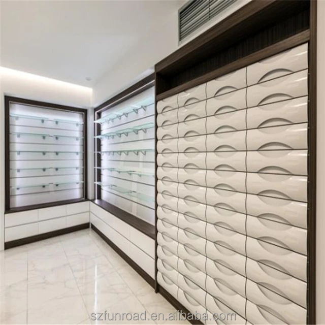 Drugstore display cabinet with drawer system / Pharmacy shop interior design with 3D drawing