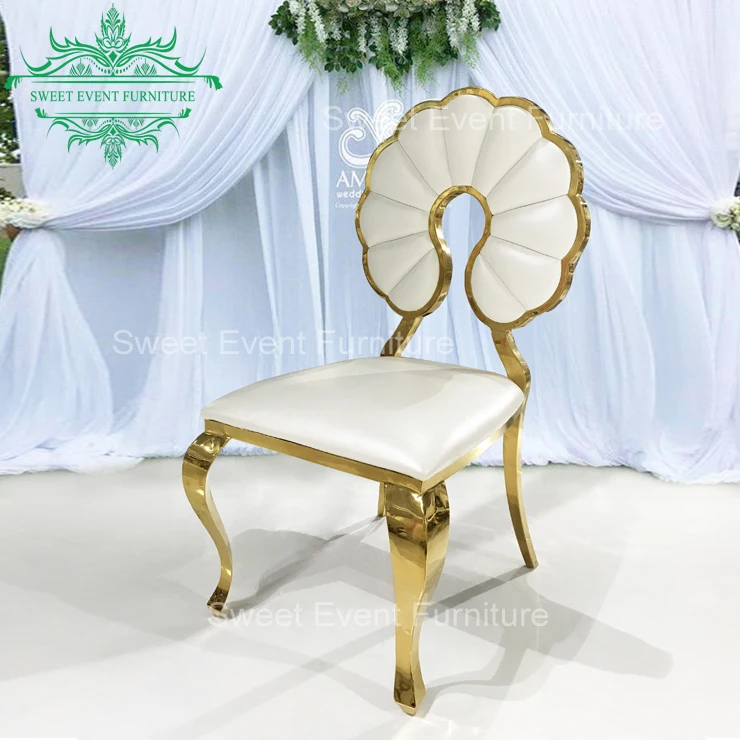 Банкетный стул из нержавеющей стали с подушками для свадебного торжества