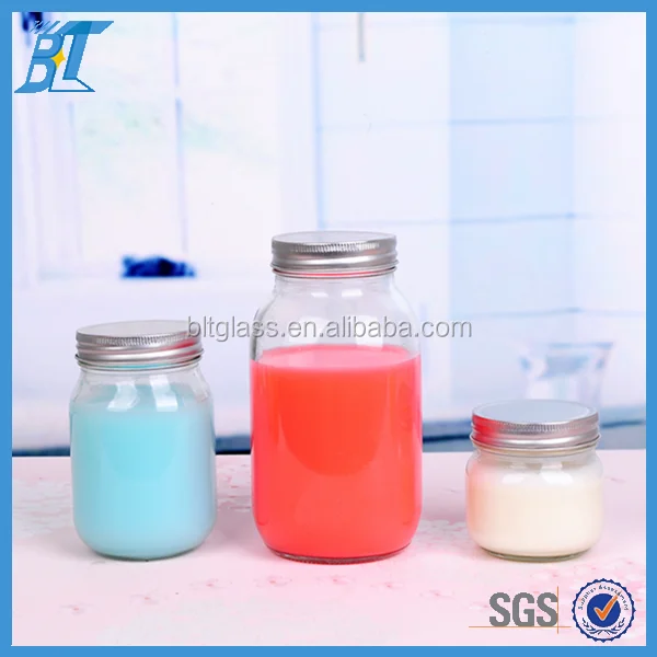 Glass Preserving Jar Set Mason Jar for Canning Food with Sliver Lid 0.25L 0.5L 1L