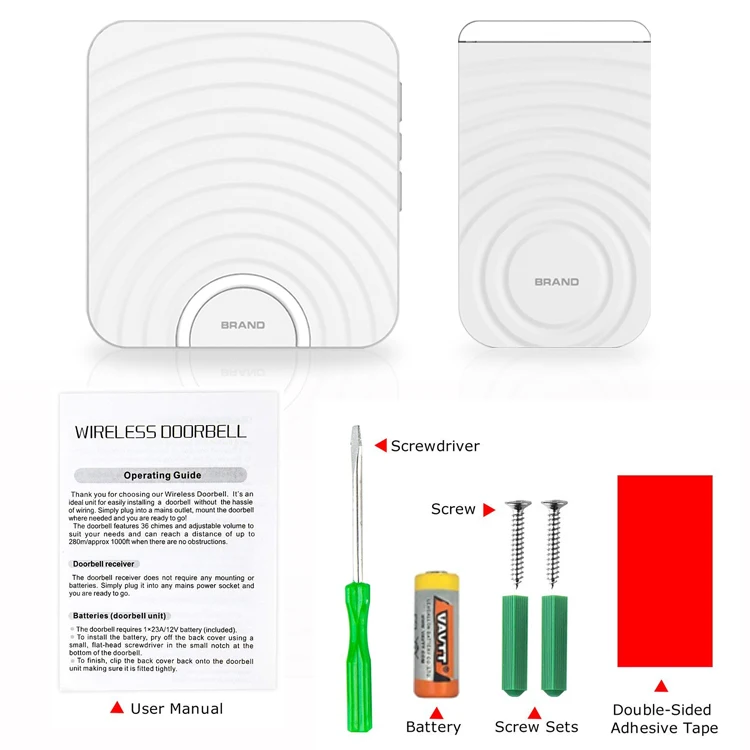 
Door Bell Remote MP3 Wireless Doorbell with DIY Ring Tone 