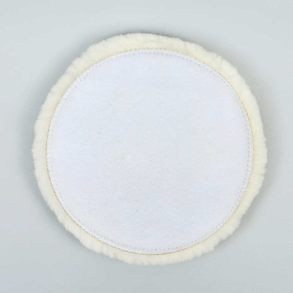 Multi Sizes Auto-stick Genuine Sheep Skin Polishing Pad Natural Lamb Wool Buffing Pad for Car Furniture