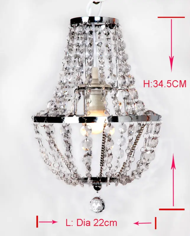 1 Light Easy Fit Crystal Ceiling Chandelier Style Crystal Droplets Pendant Shade