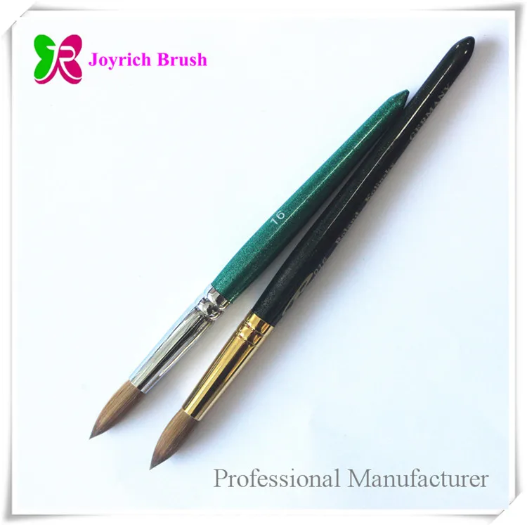  Чистые волосы kolinsky акриловый дизайн ногтей оптовая продажа ацетоновая устойчивая ручка кисть для