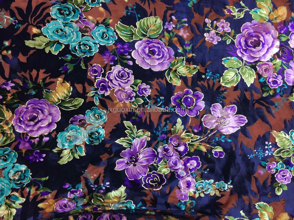 
New Design Burnout Silk Velvet Printed Fabrics in zhejiang 