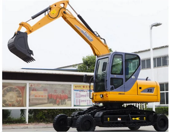 factory mini wheel crawler excavator with patented design XINIU X8 in stock
