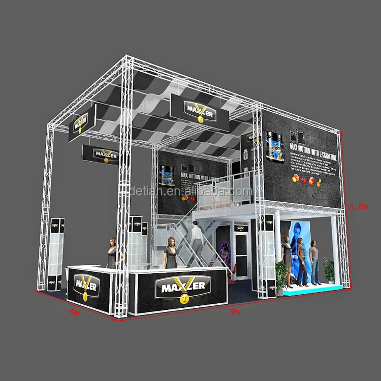 
Detian Offer aluminum truss extrusion profile double deck booth for trade show 