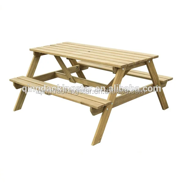 wooden outdoor picnic set