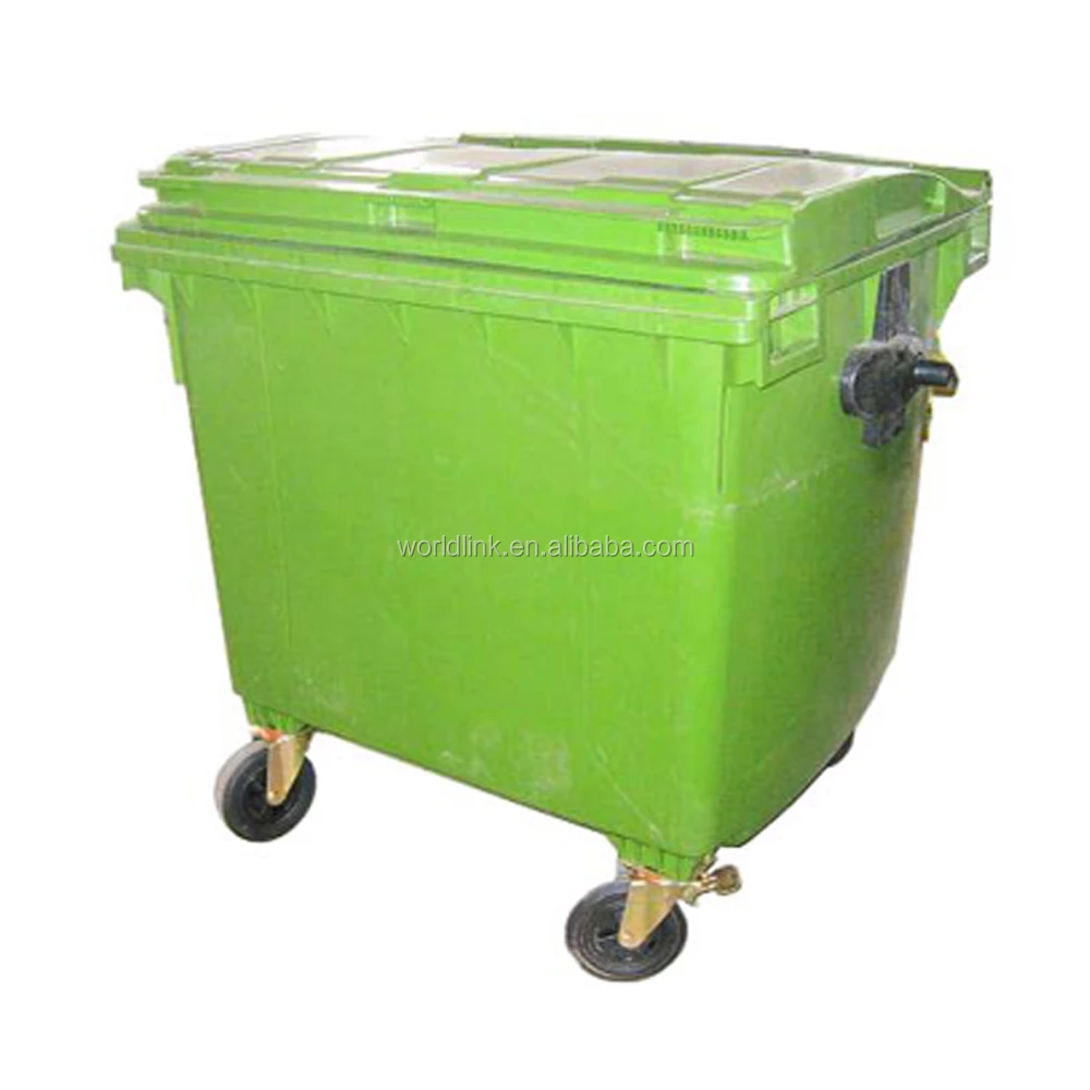 1100 litre Plastic Outdoor Wheelie Waste Bin with Foot pedal