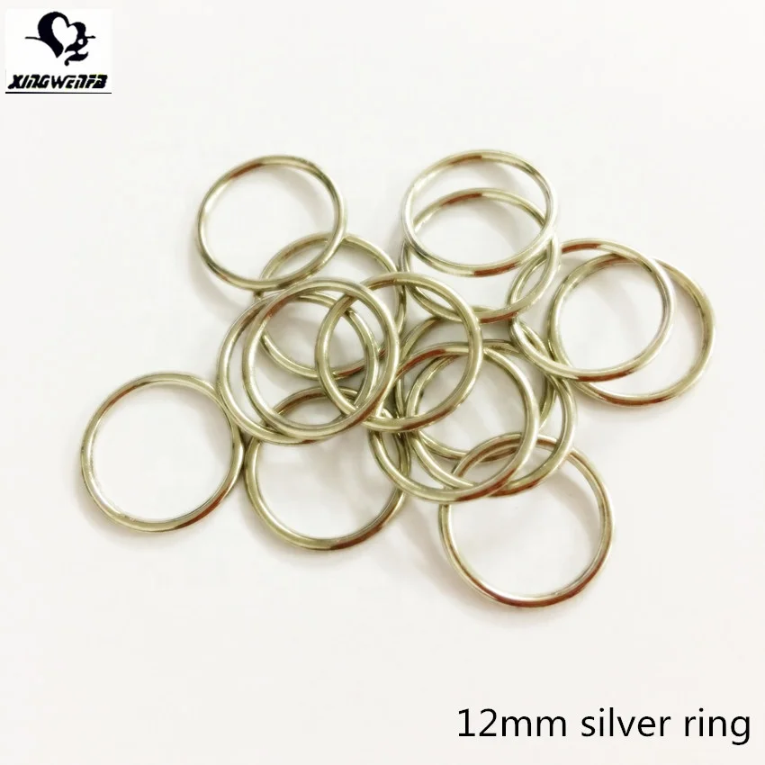12 мм Хорошее качество серебро без никеля сплав цинка регулирующее кольцо для бюстгальтера слайдеры и крючки