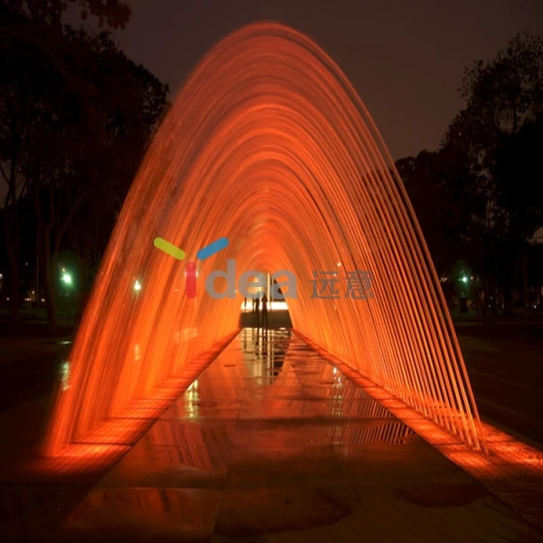 professional design colorful bridge shape floor music water fountain