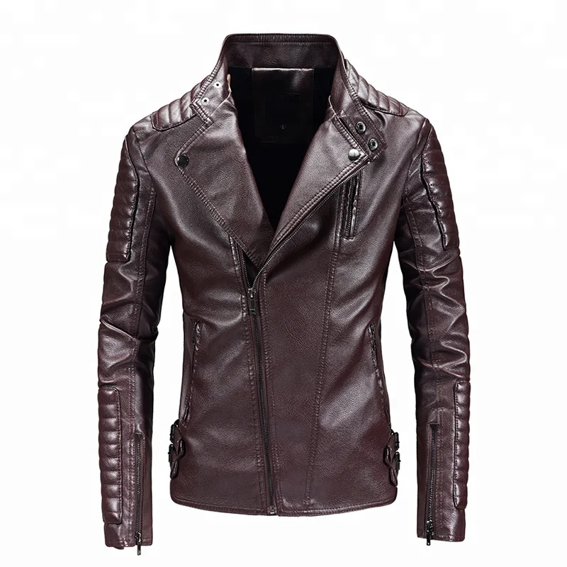 
European Style Mens Jacker Black Leather Jackette Zipper Hip Hop Rock Motocycle Leather Jackets Wholesale 
