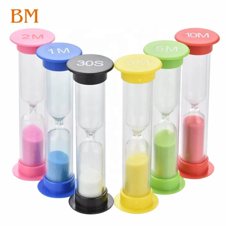 Christmas Gift Kid 6 Colors Sandglass Home Decor Toys Classroom Game Sand Clock Timer Montessori Toys Hourglass 6 pieces