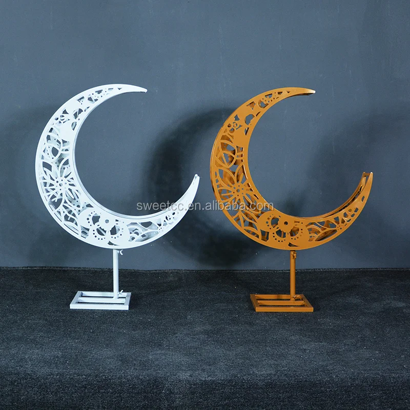 New moon shape metal flower stand for wedding party event decoration, wedding walkway, wedding table centerpiece