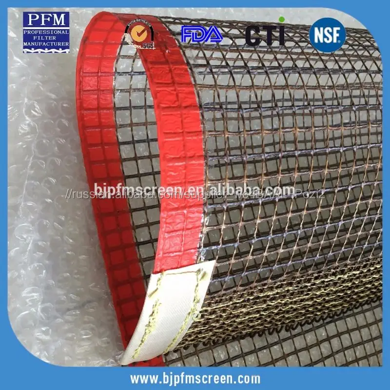 Высокая интенсивность химической коррозии ptfe тефлон пищевой стекловолокна открыть сетка конвейерная лента