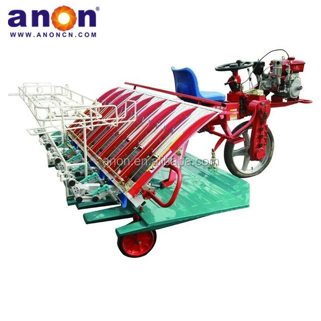 ANON riding type with paddy wheel  8 rows walk behind rice transplanter planting machine