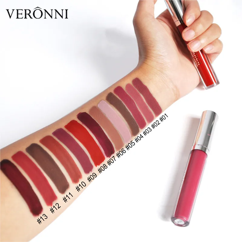 VERONNI Liquid Matte Vegan Lipstick Waterproof Red Lip Makeup Tattoo Lasting Tint Plumper Lip Gloss Rouge A Levre Mat Labiales