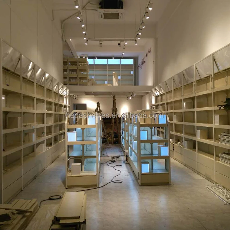 Customized makeup display stand cosmetic shop interior design