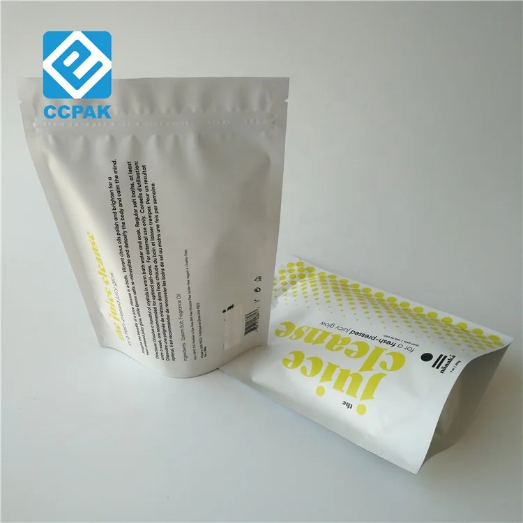 Smell proof Tea Packaging Bags Eco- friendly matt Aluminum Foil Stand Up Ziplock doy pack Bag For Protein Juice Powder Coffee