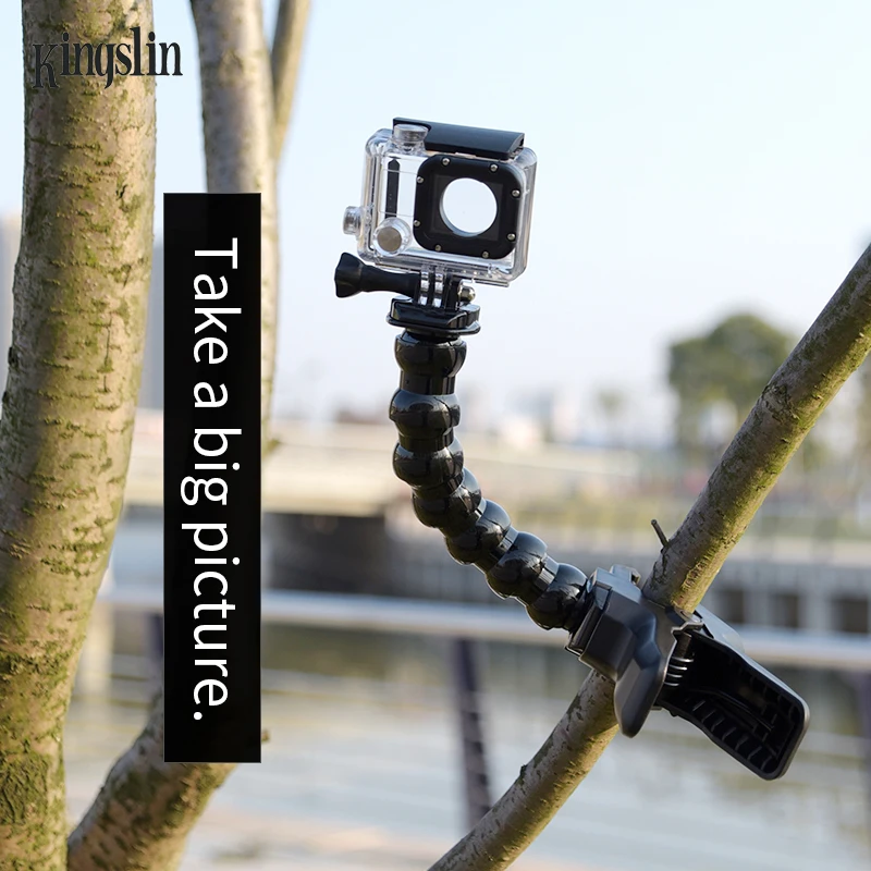 
Adjustable Jaw Flex Clamp Mount Flexible Neck for Go pro Accessories Jaws Monopod Tripod 