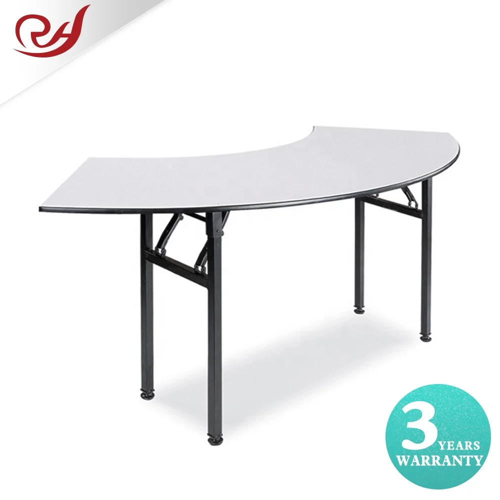 Wholesale Foldable Plywood  arc PVC oval Banquet wedding Tables