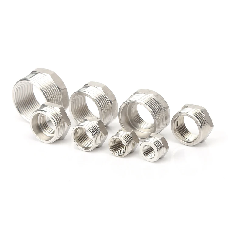 stainless steel 201 304 pipe fitting SUS male female threads hex reducing bushing water plumbing pipe extension reducing fitting