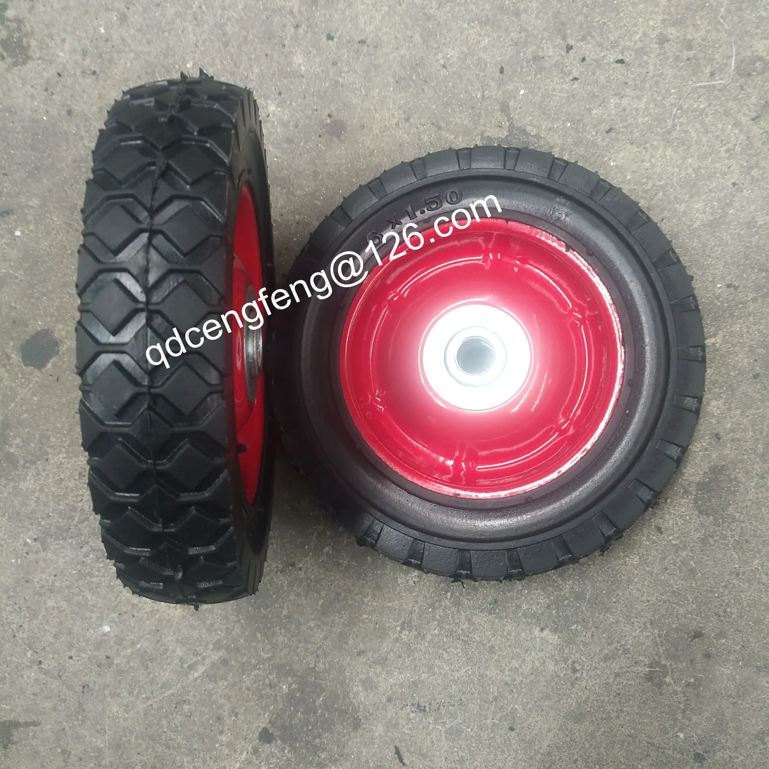 
lawn mower rubber wheel 6x1.5 semi pneumatic rubber wheel 6 inch 150mm 