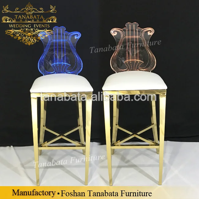 
illuminate acrylic guitar-shape carve bar stool glowing bar chair in foshan 