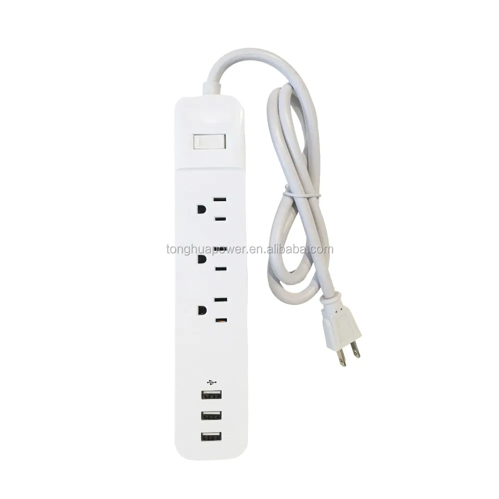 6 Outlet Swivel Surge Protector Wall Tap, 2100 Joules, White, 4 Outlet 6 ft cord made in China