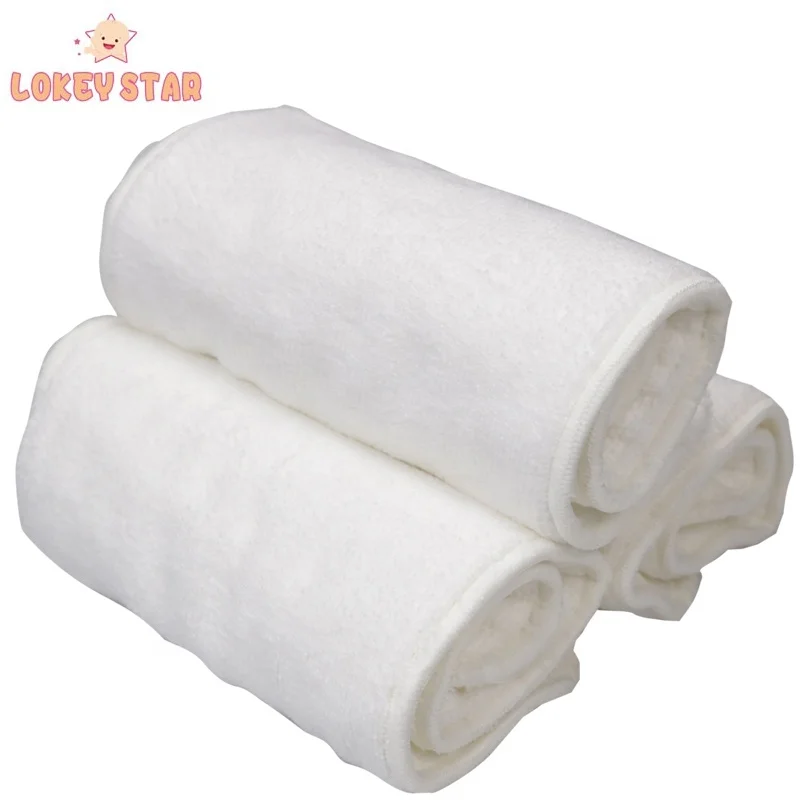 Lokeystar 4 layers Super Absorption Reusable Washable Microfiber Cloth Diaper Insert Pads