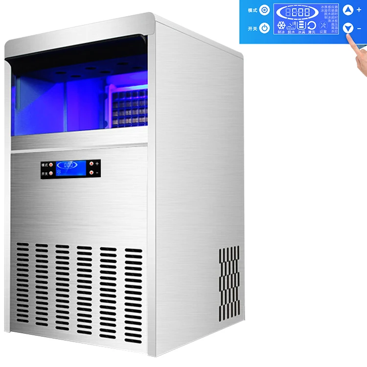 
132lbs Automatic Small Capacity ice machines Cube Ice Making Machine with LED 