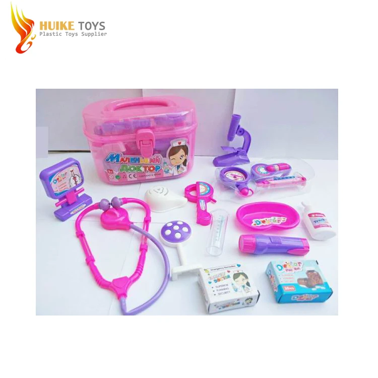 Child pretend and play doctor toy set,plastic medical doctor toy kit for pretend
