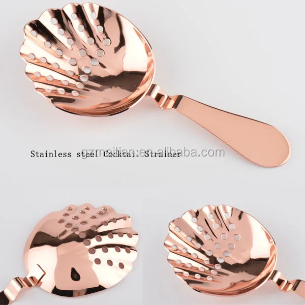 
Stainless steel leaf shape ice cocktail bar strainer 