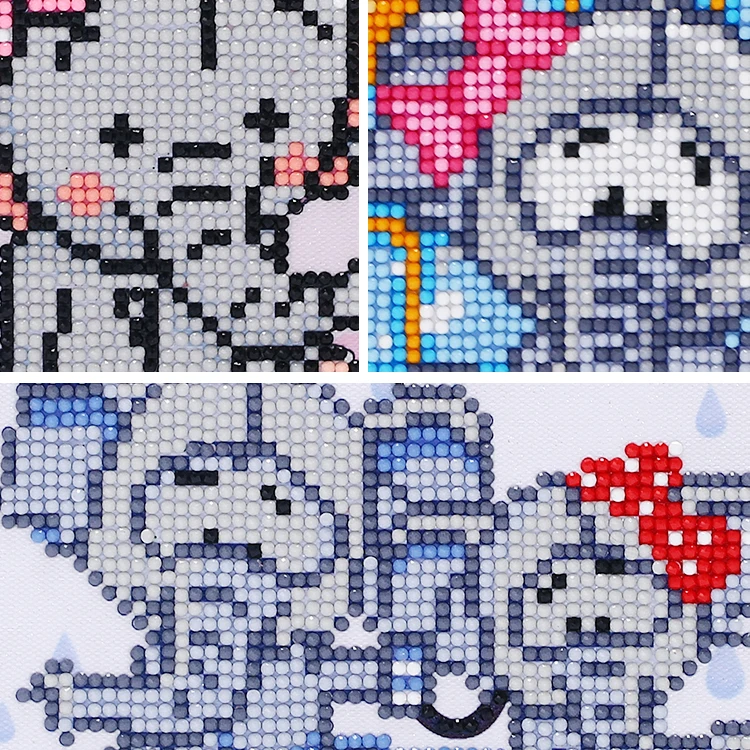 Лидер продаж, мини белая рамка, 5d алмазная живопись, 20*20 см, «сделай сам», круглая алмазная живопись, слон с рамкой