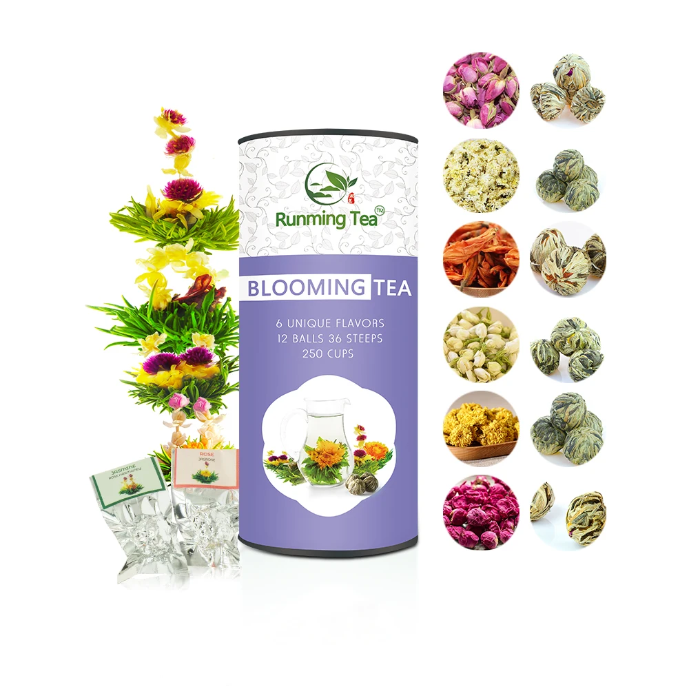 
Organic White Tea Maofeng Marigold Jasmine Globe Amaranth Flower Tea Shuang Long Xi Zhu Double Dragon Pearl Blooming Tea Balls 