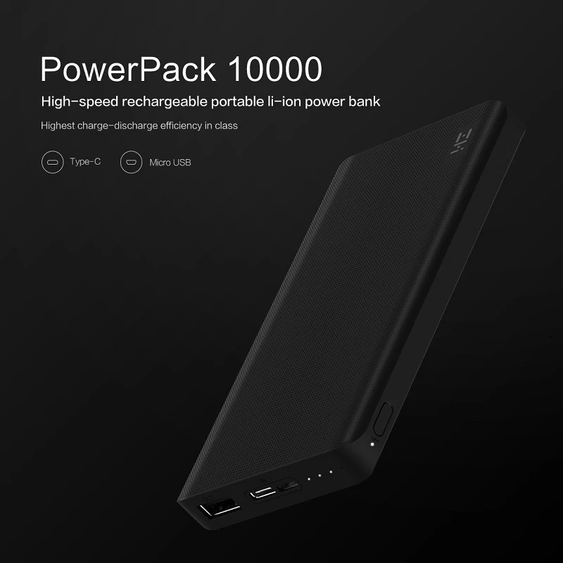 Original Xiaomi ZMI 10000 mAh Power Bank 10000mAh Powerbank Two-way Quick Charge 2.0 with Type-C Charger for Smartphone