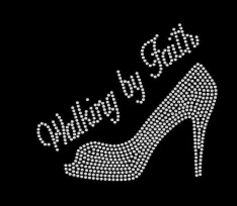 high quality  custom walk by faith custom  rhinestone motif