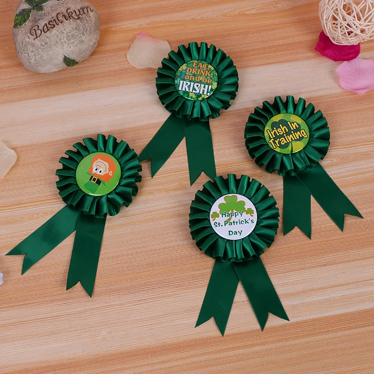 Раздел 4.5 см Высокое качество жесть корсаж День Святого Патрика high end вечеринок
