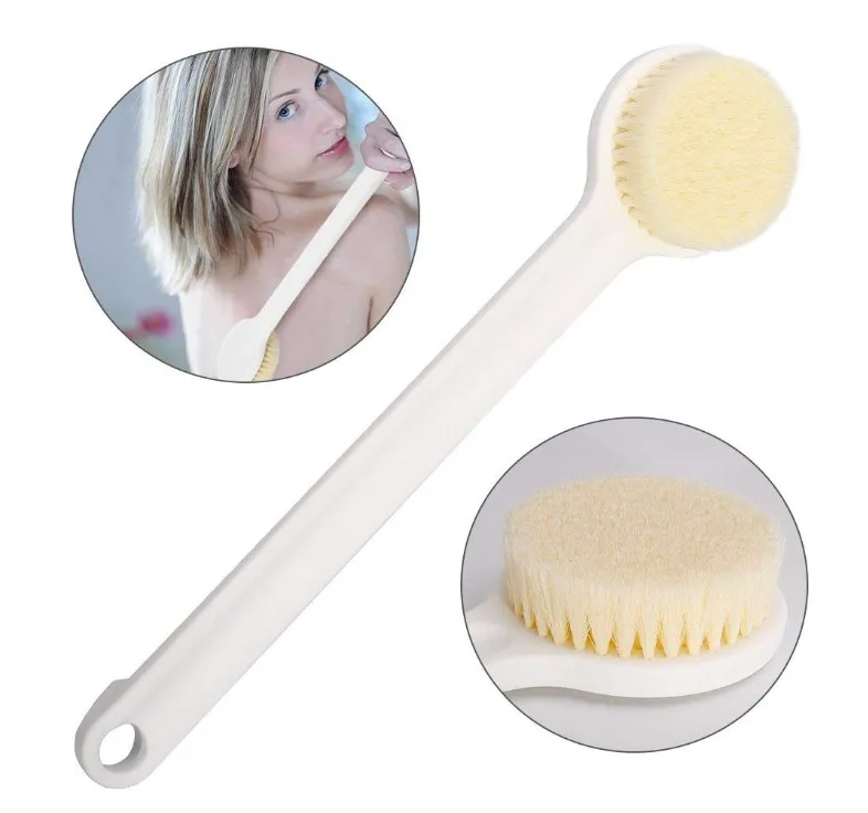 Back Scrubber for Shower Dry Brushing Body Brush refillable body powder