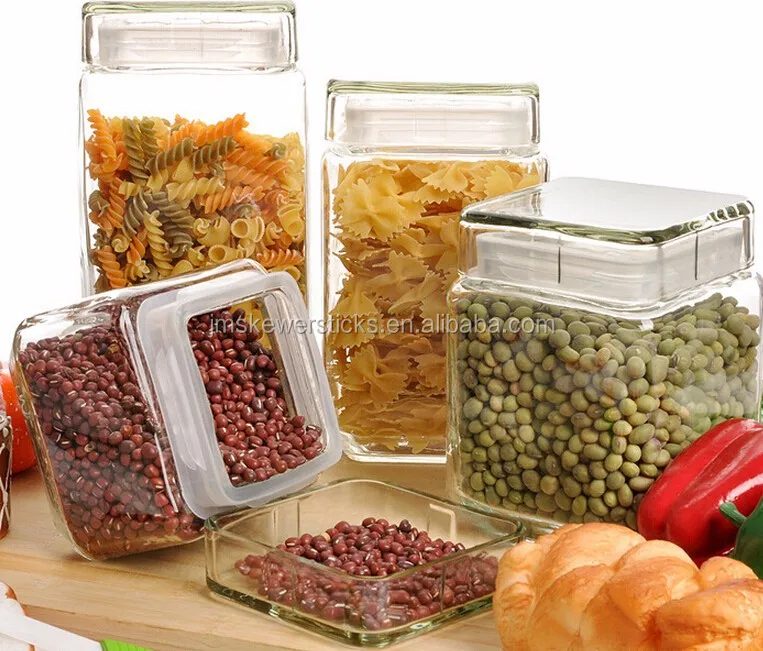 13 oz Square Glass Jar Food Jar Glass Container Jam Jar