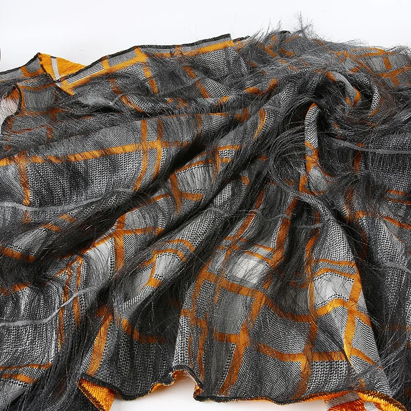 KEER wholesale modern style  fabric plaid pattern fabric cotton polyester fabric clothing material blackout