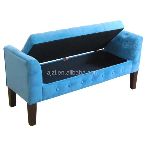 
Velvet Tufted Storage Bench 